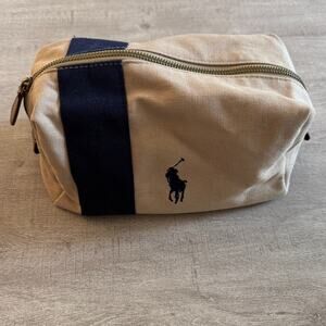 Polo by Ralph Lauren Tan and Black Cosmetic Bag
